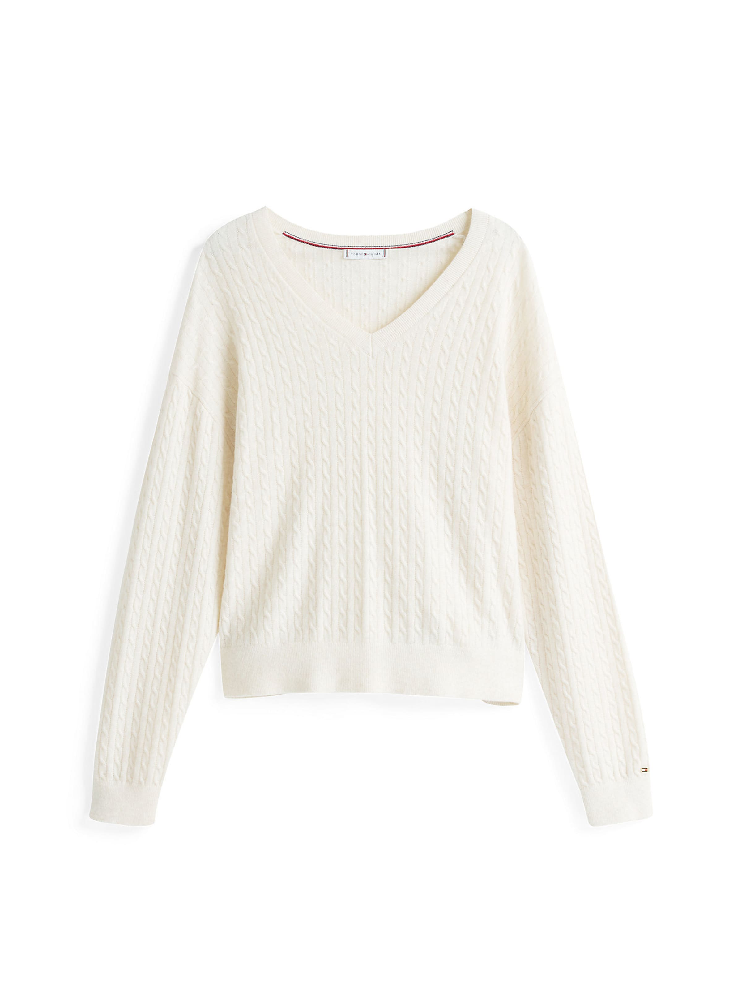 Pull-over TOMMY HILFIGER en beige : devant