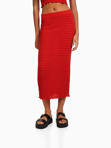 Bershka Skirt in Red: front