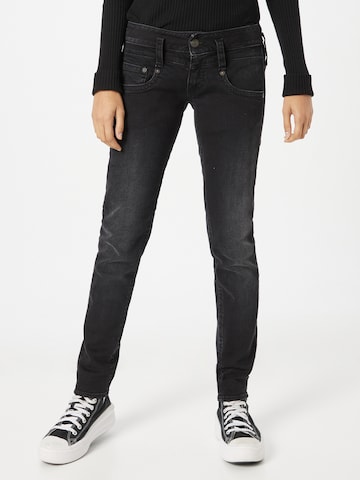 Herrlicher Slimfit Jeans i svart: framsida