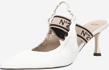 Décolleté sling di N°21 in bianco: frontale