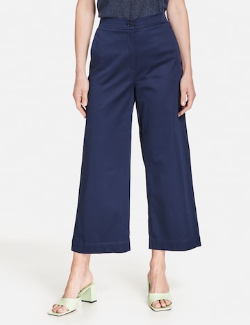 GERRY WEBER Wide leg Trousers with creases in Blue: front