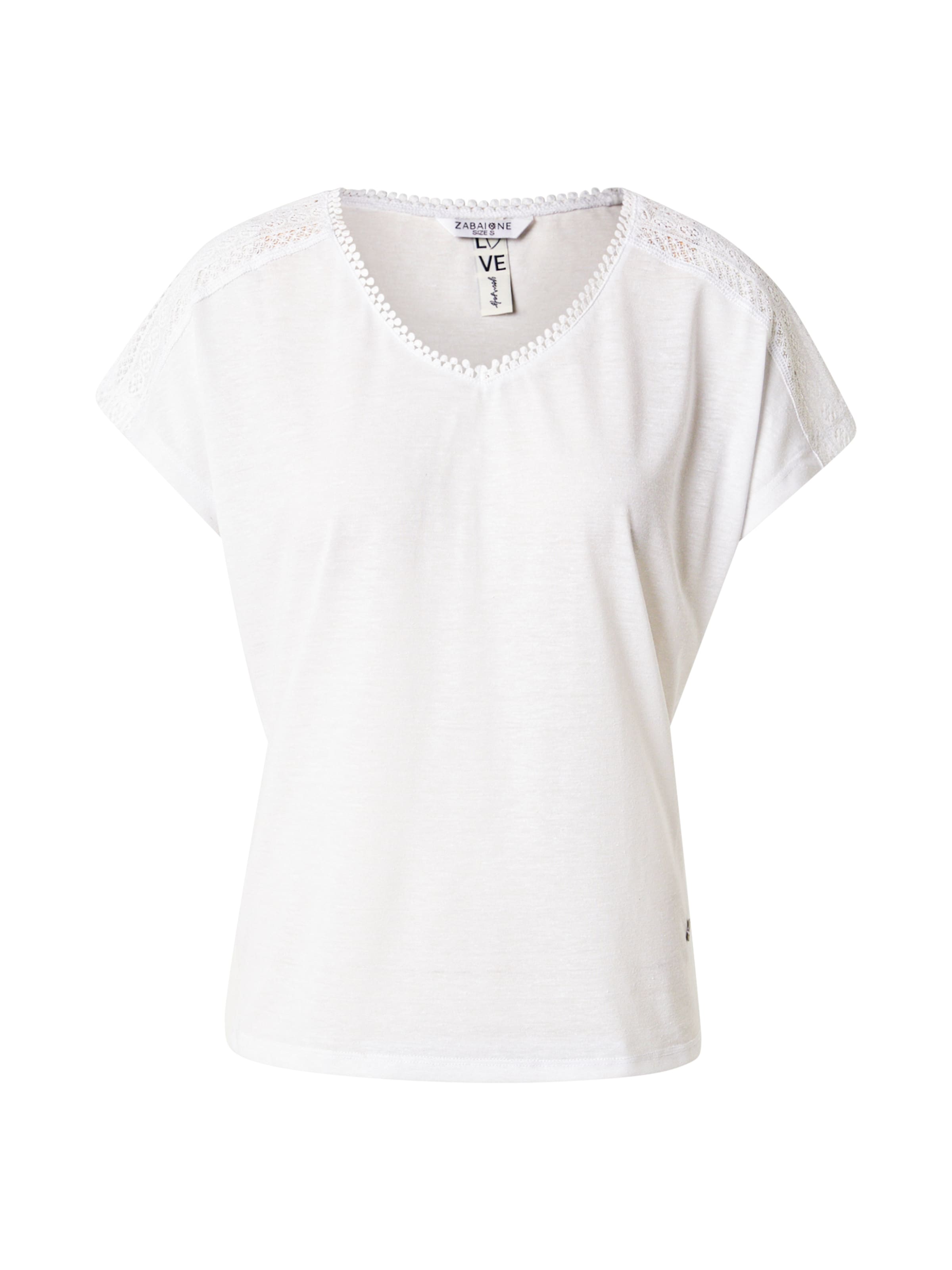 Tricou 'Ce44leste' de la ZABAIONE pe alb: față