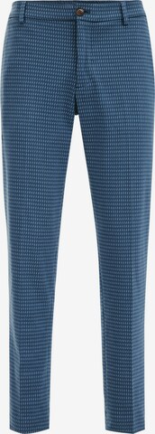 WE Fashion Slimfit Kalhoty s puky – modrá: přední strana