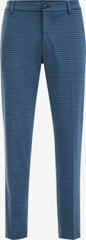 WE Fashion Slimfit Pantalon in Blauw: voorkant