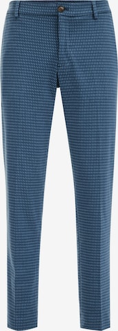 WE Fashion Slim fit Trousers with creases in Blue: front