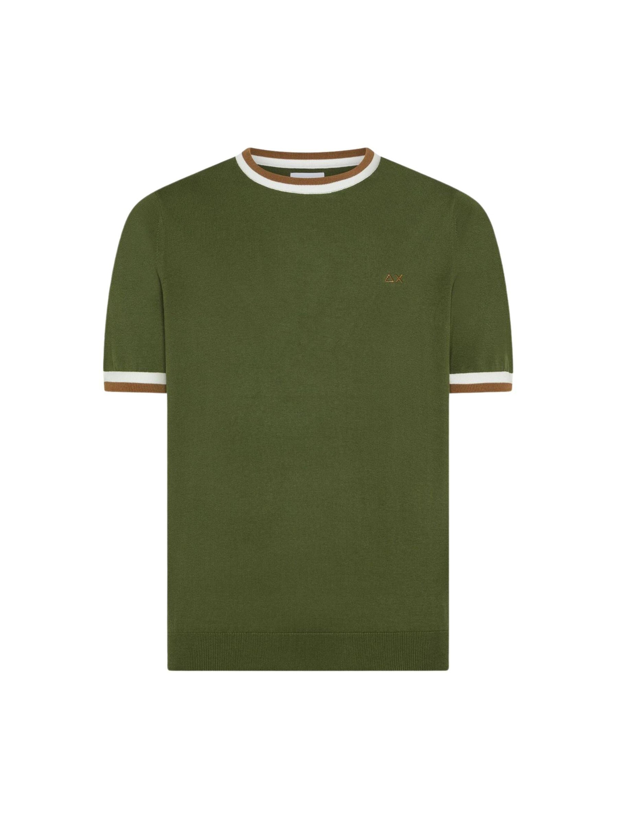 T-Shirt 'SUN68 T-SHIRT SWEATER STRIPES DETAILS S/S T-SHIRT' SUN68 en vert : devant