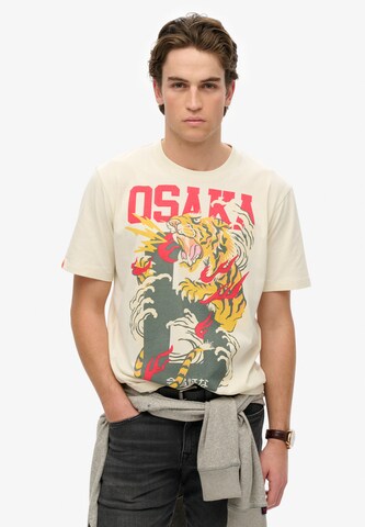 Superdry Shirt 'Osaka' in Beige: voorkant