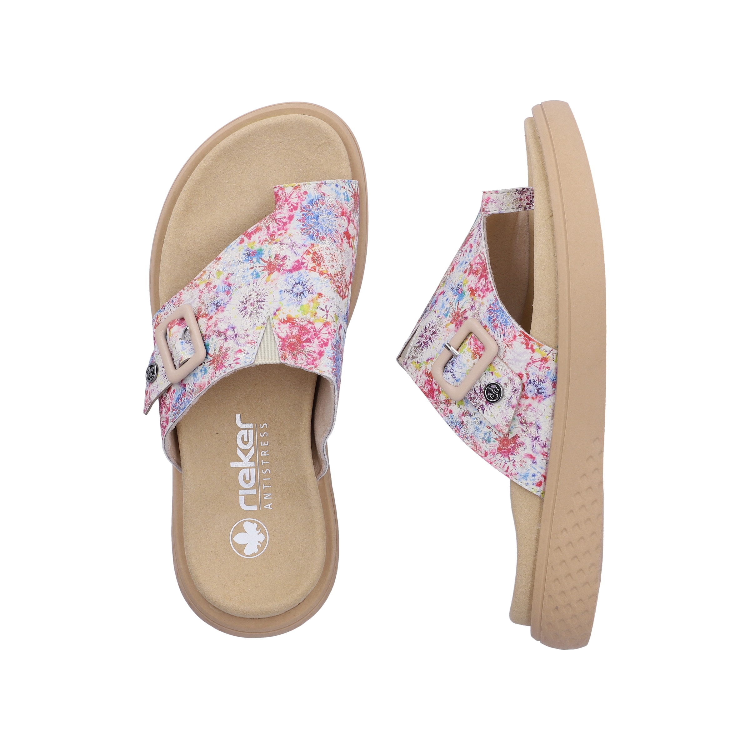 Rieker T-Bar Sandals in Mixed colors