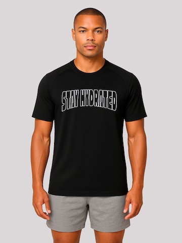 T-Shirt 'Sports Stay Hydrated' F4NT4STIC en noir : devant