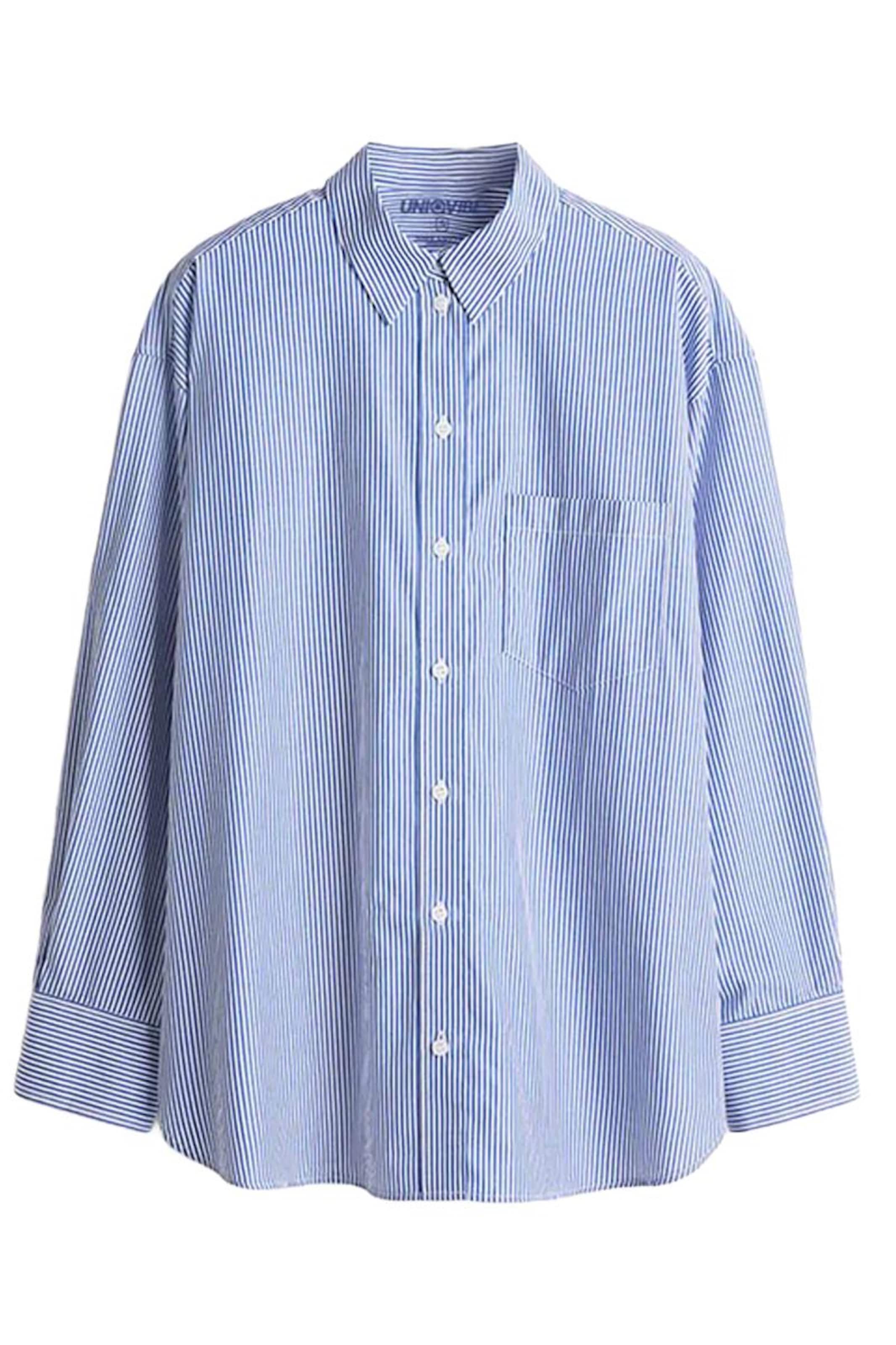 UNIQVIBE Blouse in Navy / White, Item view