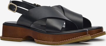 LOTTUSSE Sandalen met riem 'Fusta' in Zwart