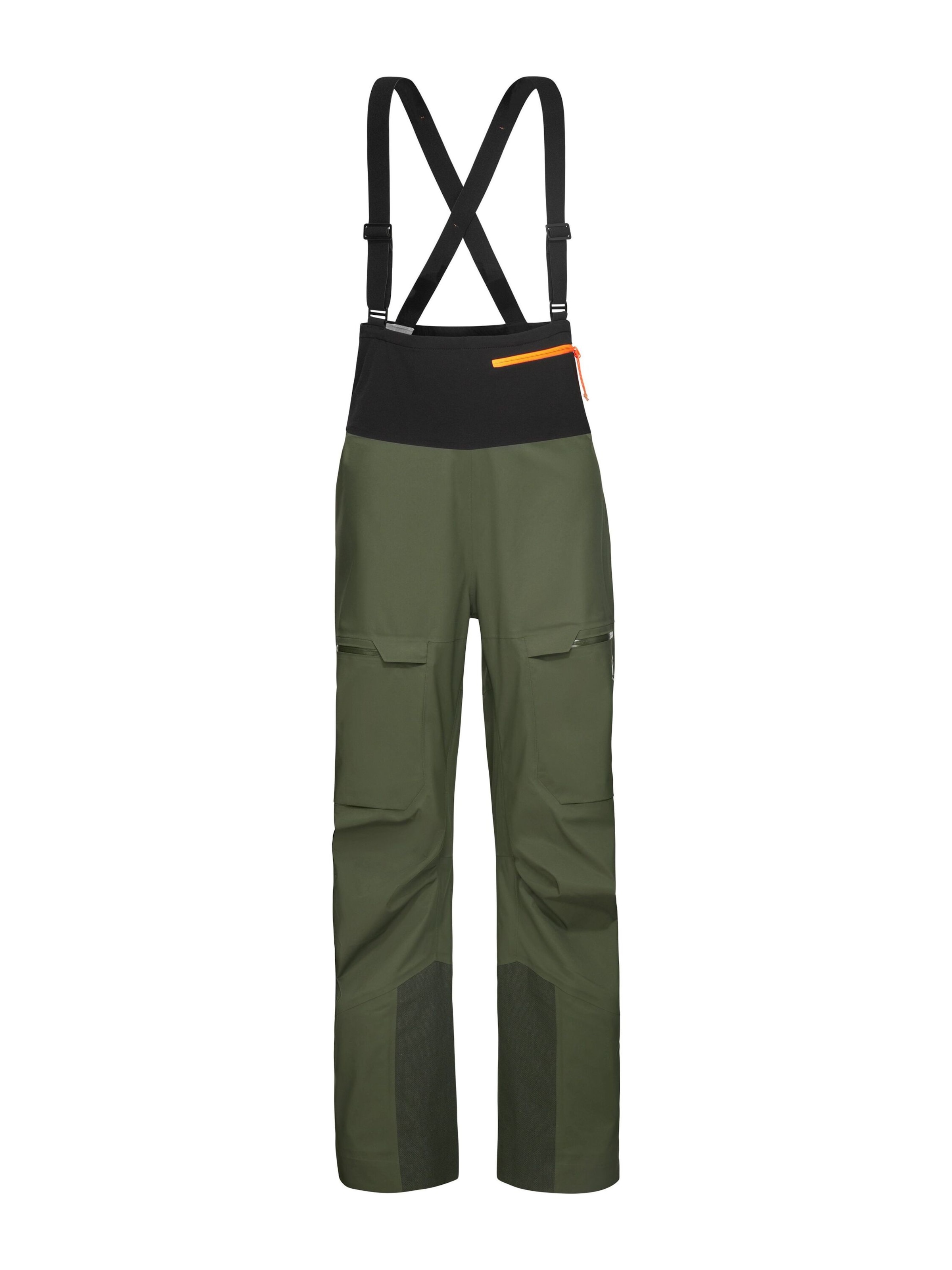 MAMMUT Regular Outdoor Pants 'HS Bib' in Green: front