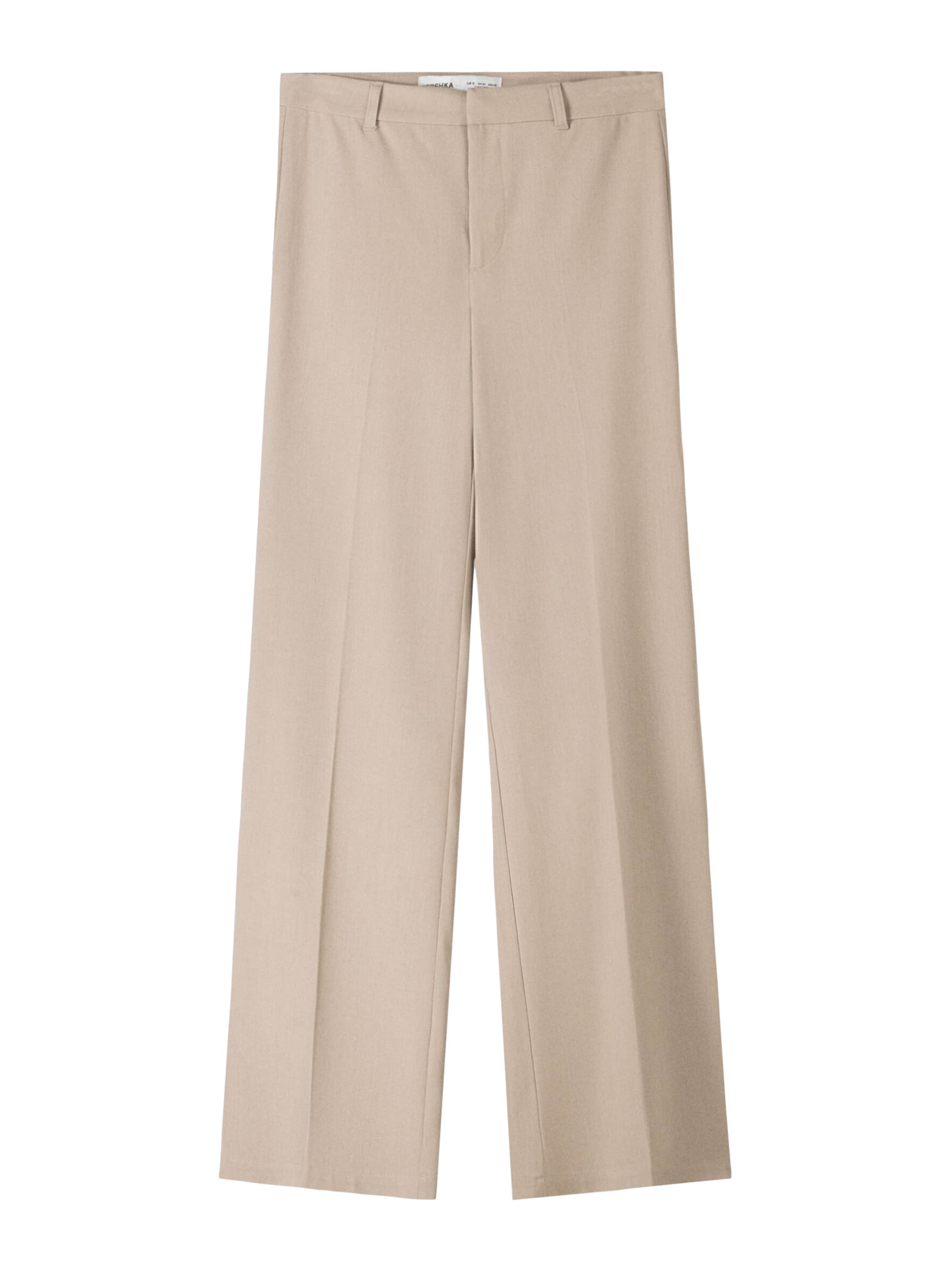 Bershka Pantalon à plis en beige foncé, Vue avec produit