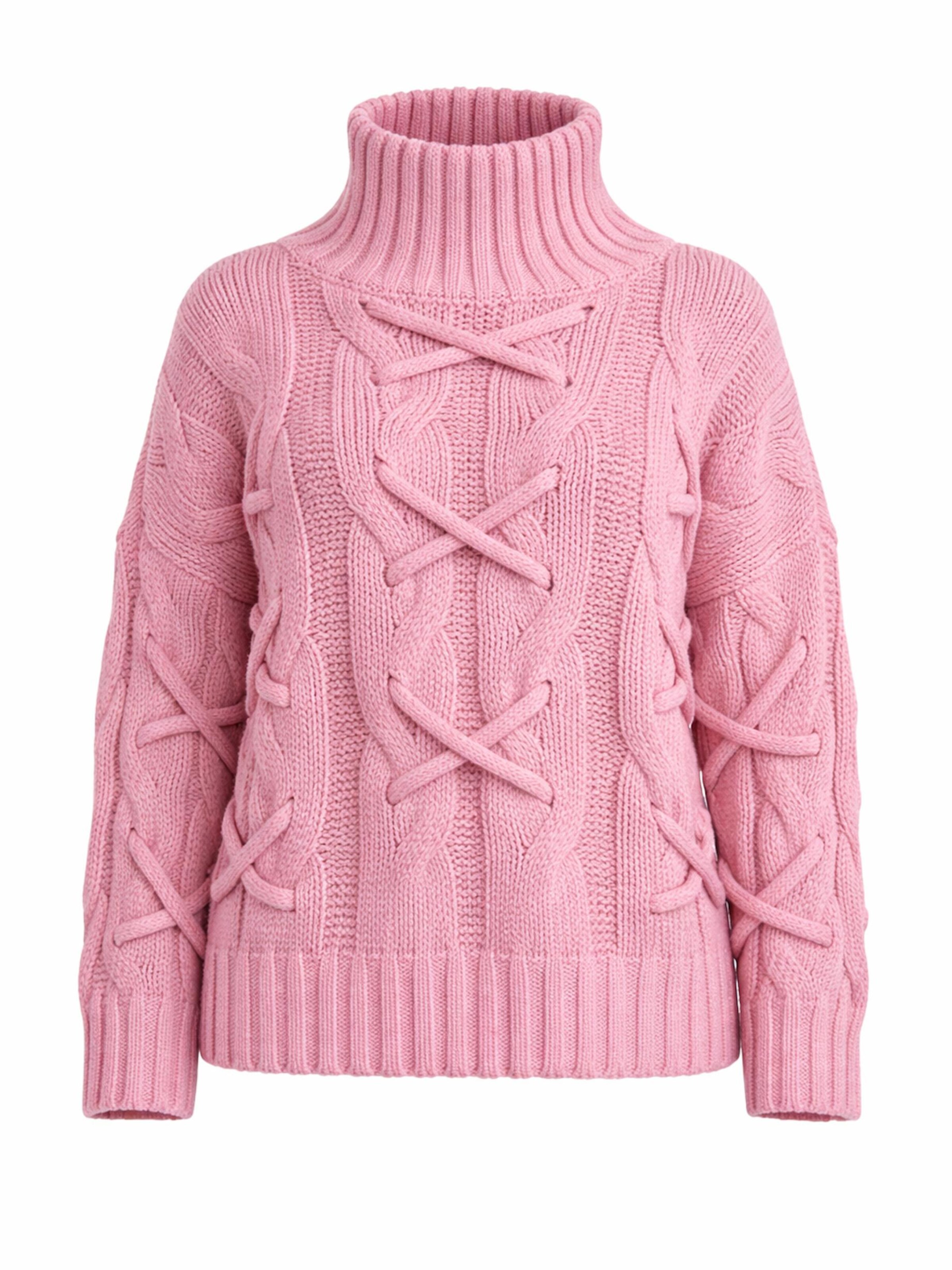 Worldclassca Knit Cardigan 'Strick Pullover mit Stehkragen' in Pink: front