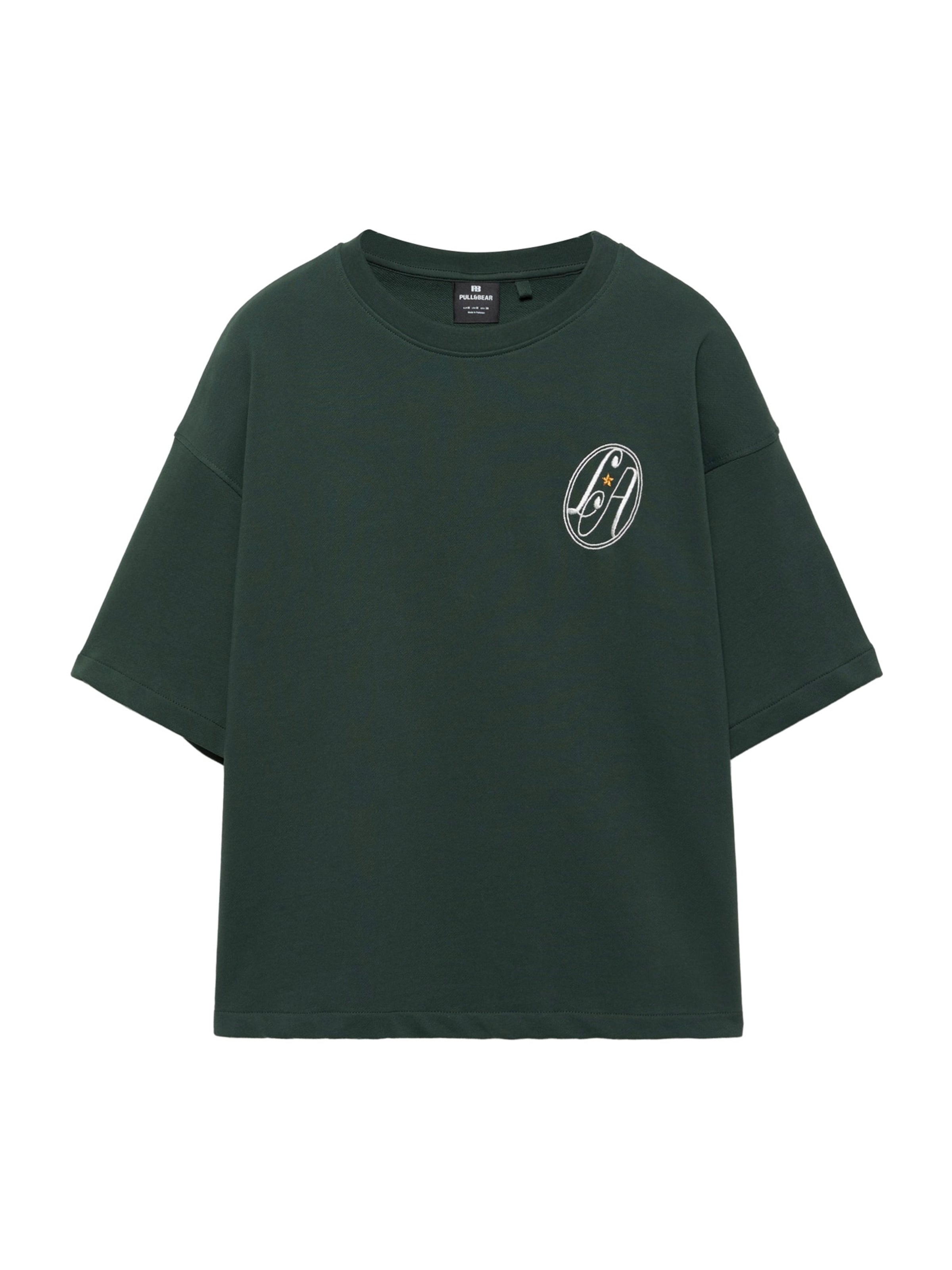 Pull&Bear Tričko 'LOS ANGELES' - Zelená: predná strana