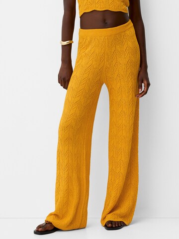 Wide Leg Pantalon Bershka en jaune