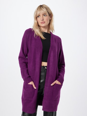 PIECES Knit Cardigan 'KERLA' in Purple: front