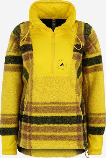 Funkcinis flisinis džemperis 'Fleece Jacquard Winter' iš ADIDAS BY STELLA MCCARTNEY, spalva – geltona / tamsiai žalia / oranžinė, Prekių apžvalga
