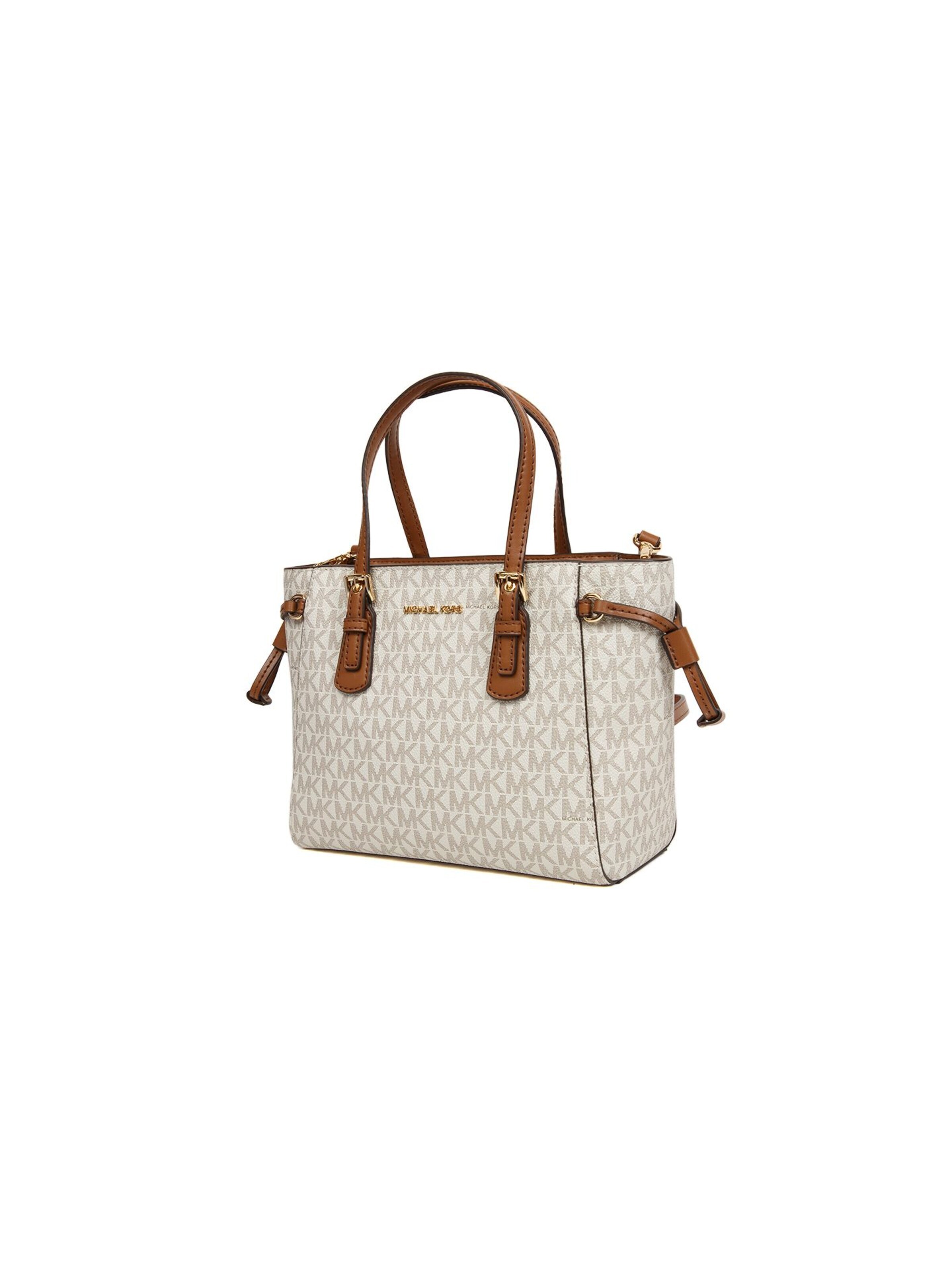 Michael Kors - Bolso de mano 'Voyager Extra-Small Convertible Top-Zip Tote' en beige