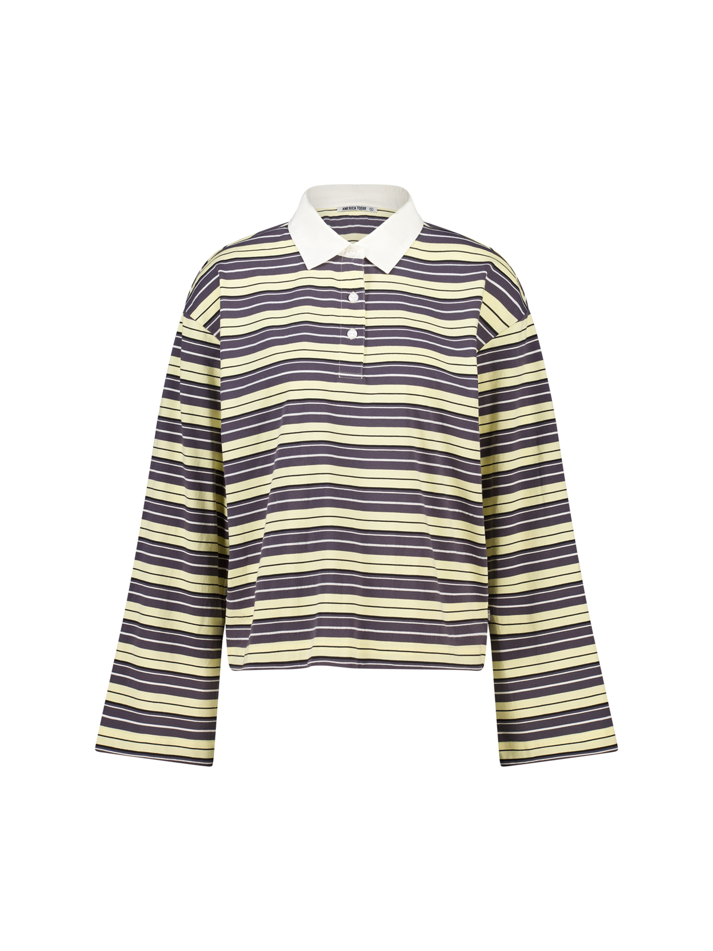 America Today T-shirt en jaune pastel / graphite / blanc, Vue avec produit