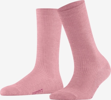 ESPRIT Socken 'Reflection Rib' in Pink: Vorderseite