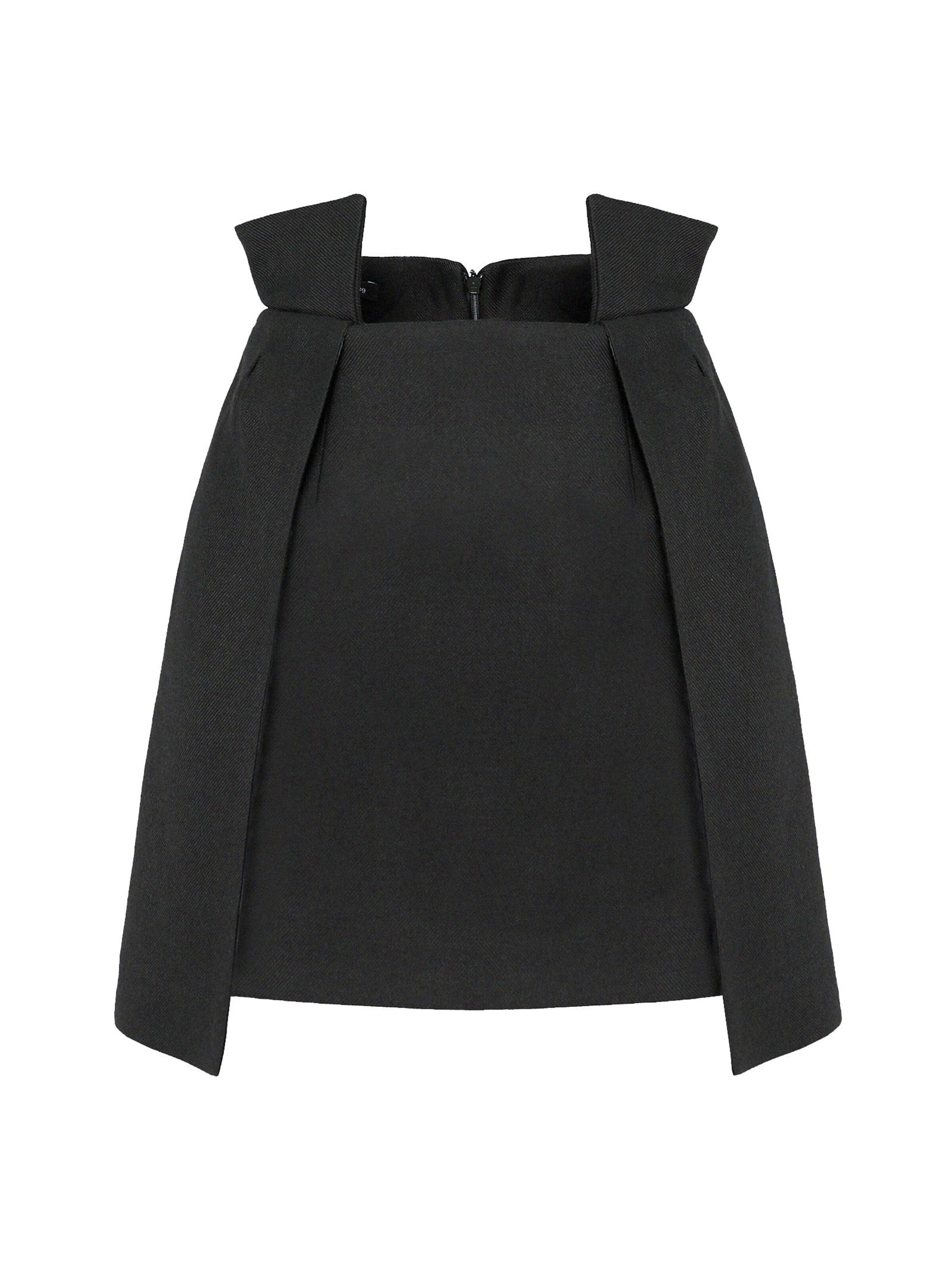 AVENUE N°29 - Falda 'Wrap' en negro: frente