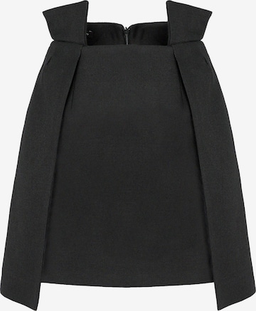 AVENUE N°29 - Falda 'Wrap' en negro: frente