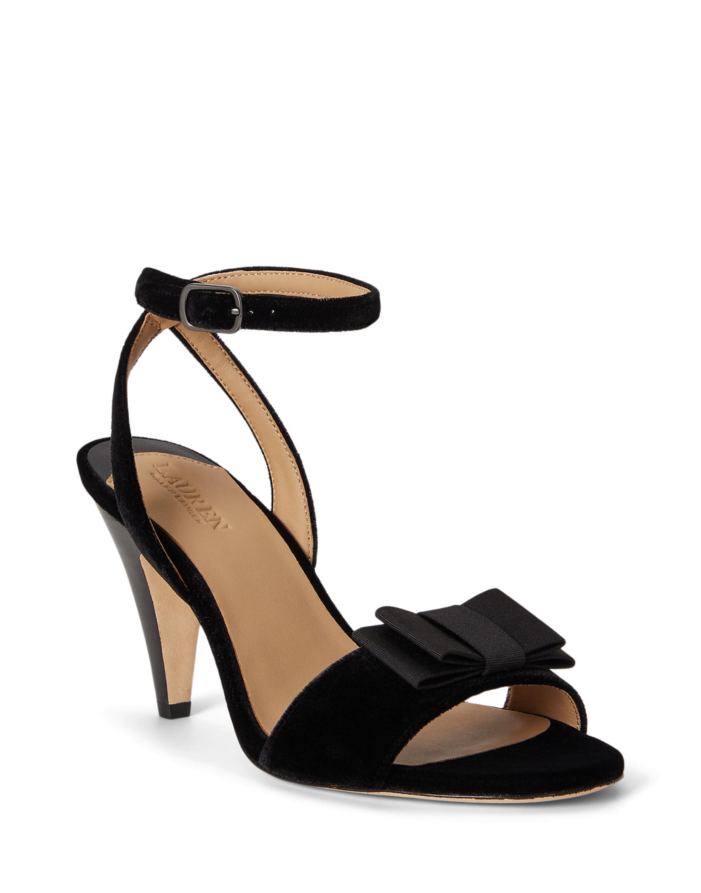 Lauren Ralph Lauren Sandalen met riem 'GRACY' in Zwart: voorkant