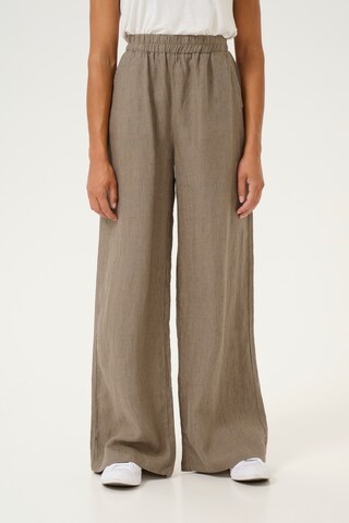 CULTURE Wide Leg Hose in Grün: Vorderseite