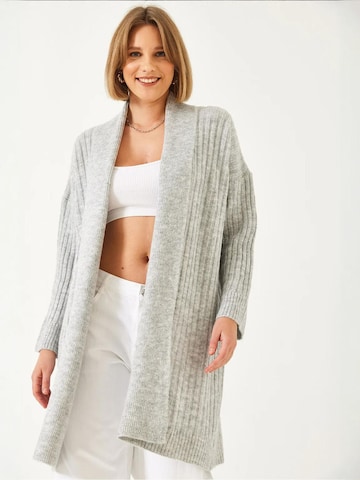 Bianco Lucci Gebreid vest in Grijs: voorkant