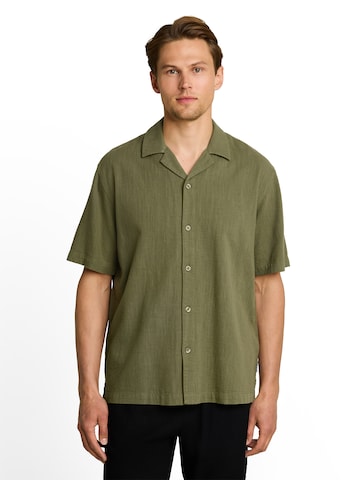 TOM TAILOR DENIM Comfort Fit Hemd in Grün: Vorderseite