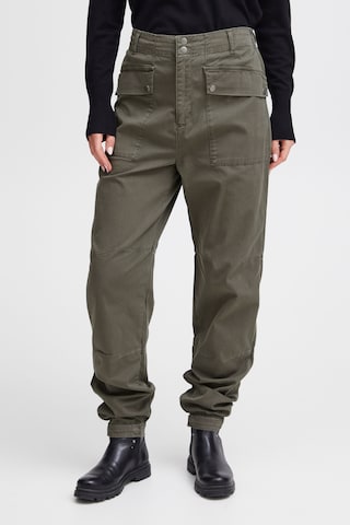 PULZ Jeans Loose fit Cargo Pants 'drew' in Green: front
