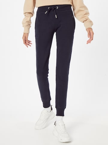 Superdry Tapered Broek in Blauw: voorkant