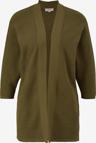 s.Oliver Knit Cardigan in Green: front