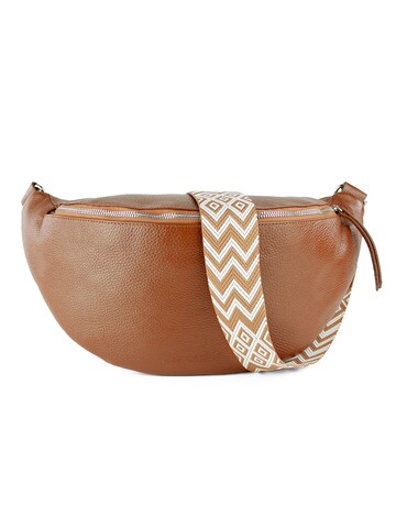 lePelou Fanny Pack 'PELLEGRINA' in Brown: front