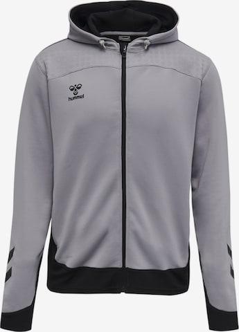 Hummel Athletic Zip-Up Hoodie in Grey: front