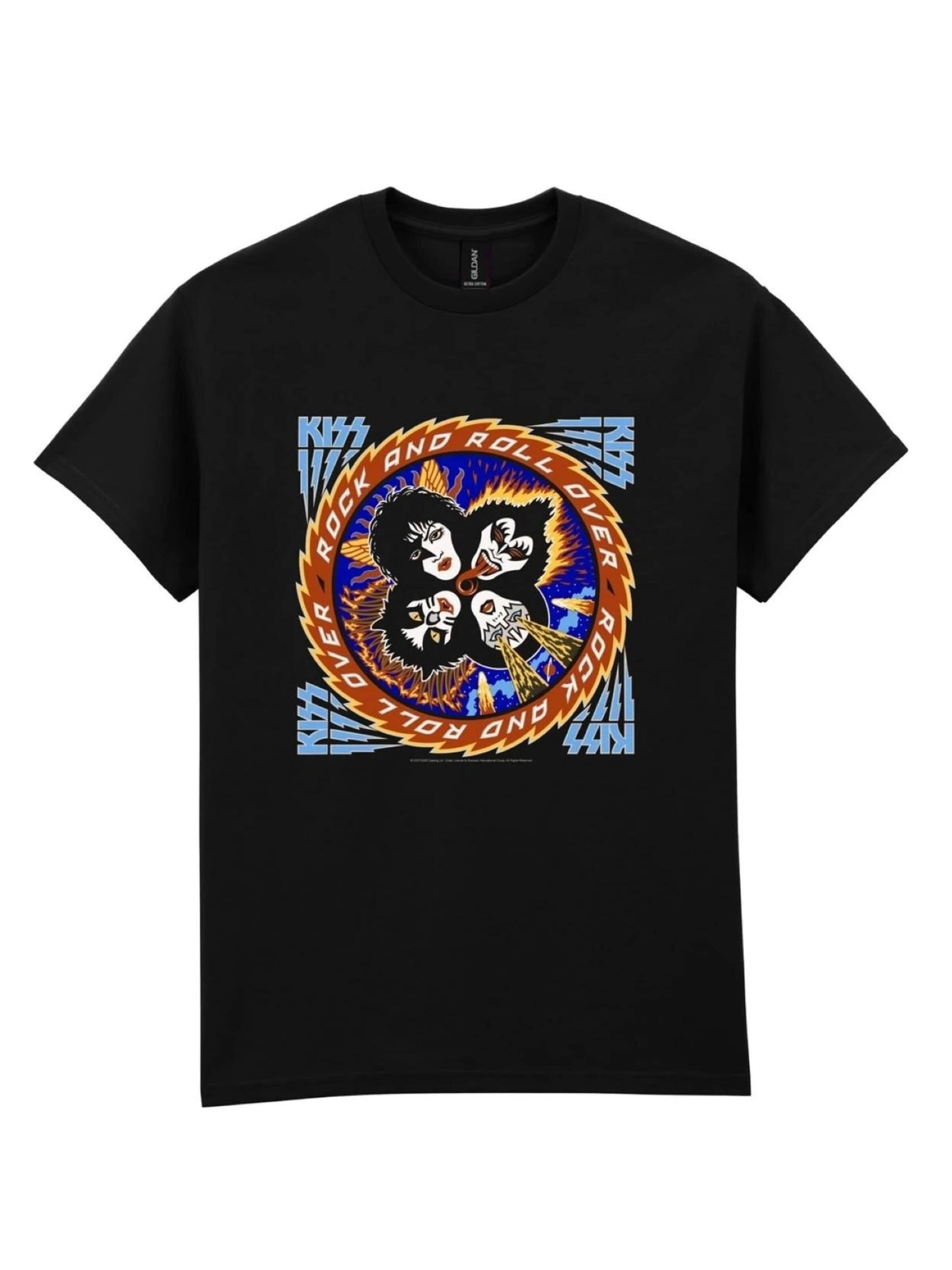T-Shirt 'Kiss  Rock And Roll Over  T-Shirt' Kiss en noir : devant