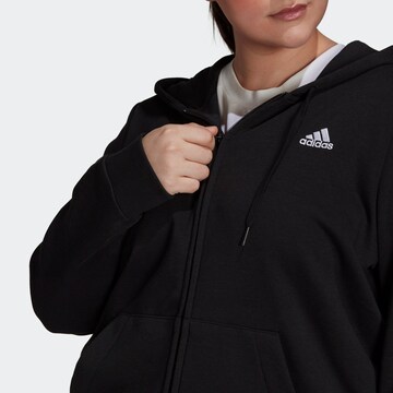 ADIDAS SPORTSWEAR Athletic Zip-Up Hoodie 'Essentials' in Black