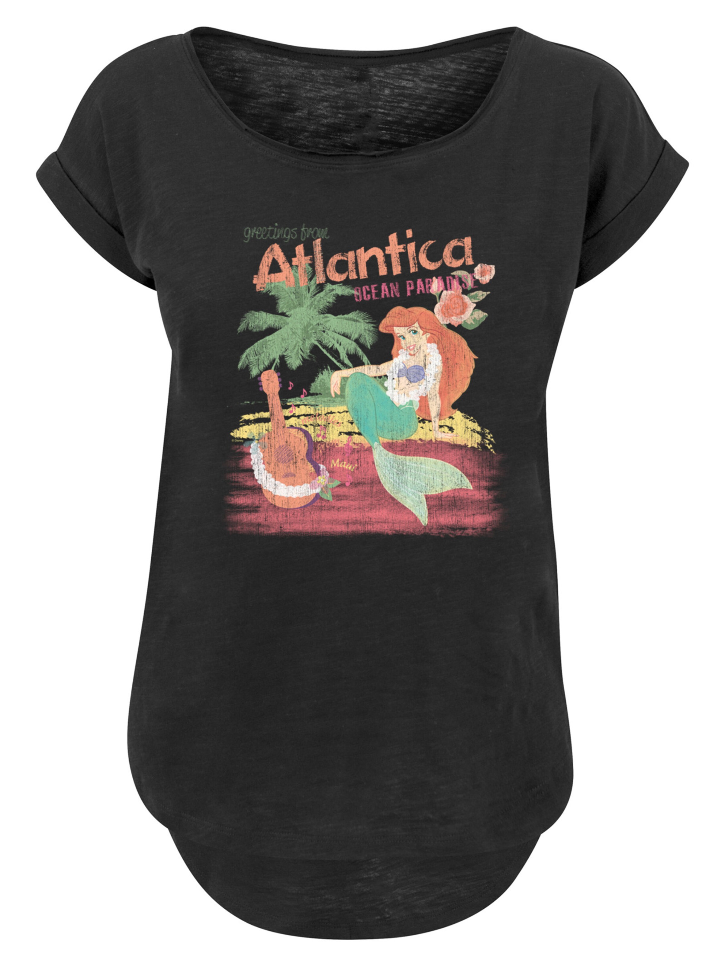 Maglietta 'Disney The Little Mermaid Greetings From Atlantica' di F4NT4STIC in nero: frontale