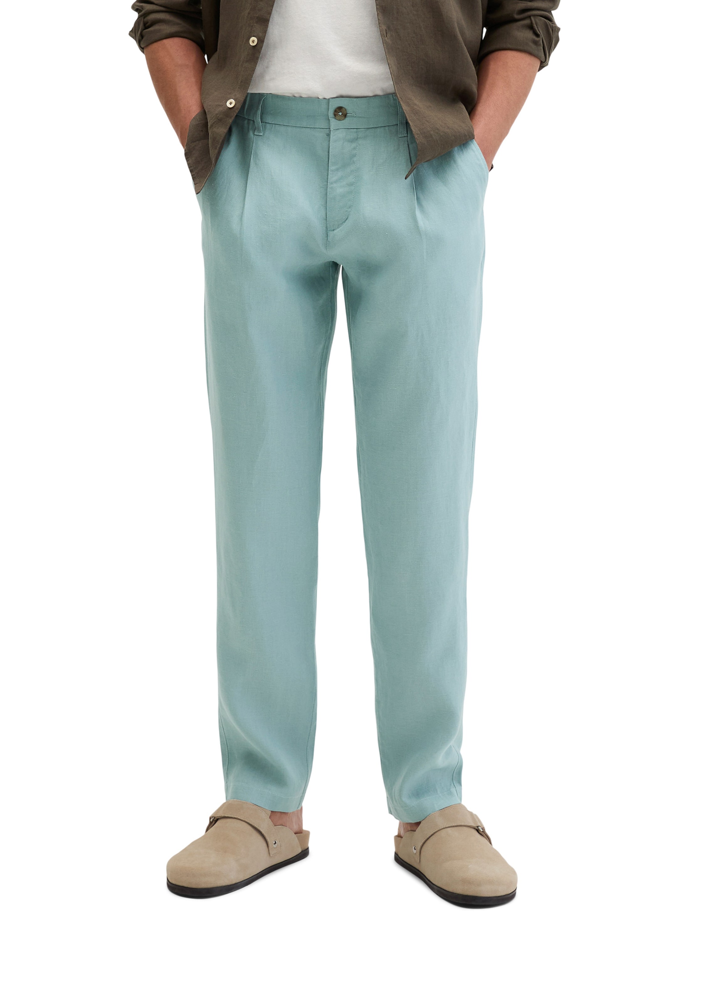 Effilé Pantalon à plis 'Osby' Marc O'Polo en vert : devant