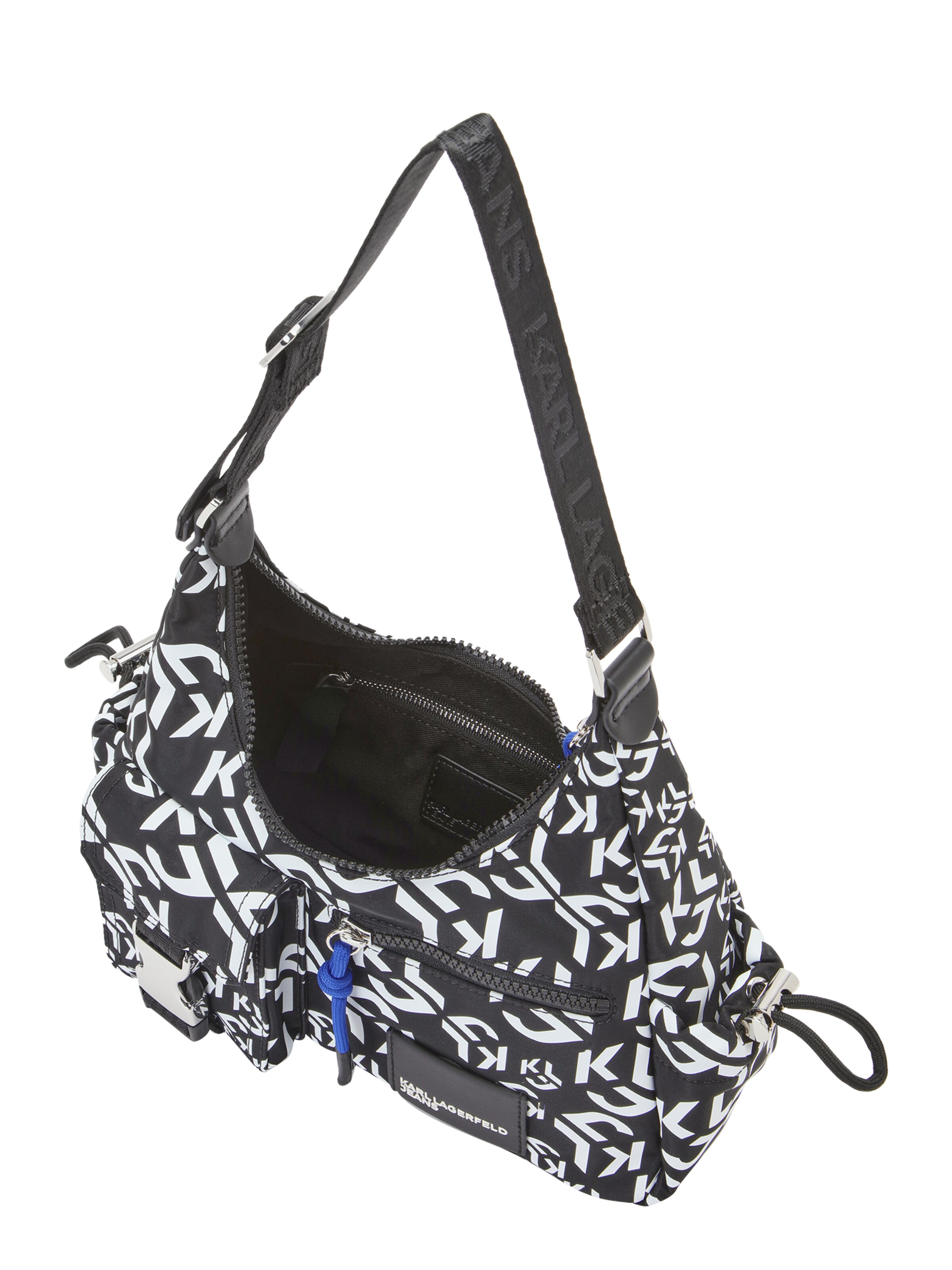 KARL LAGERFELD JEANS Τσάντα ώμου 'STREET' σε μαύρο: κορυφή