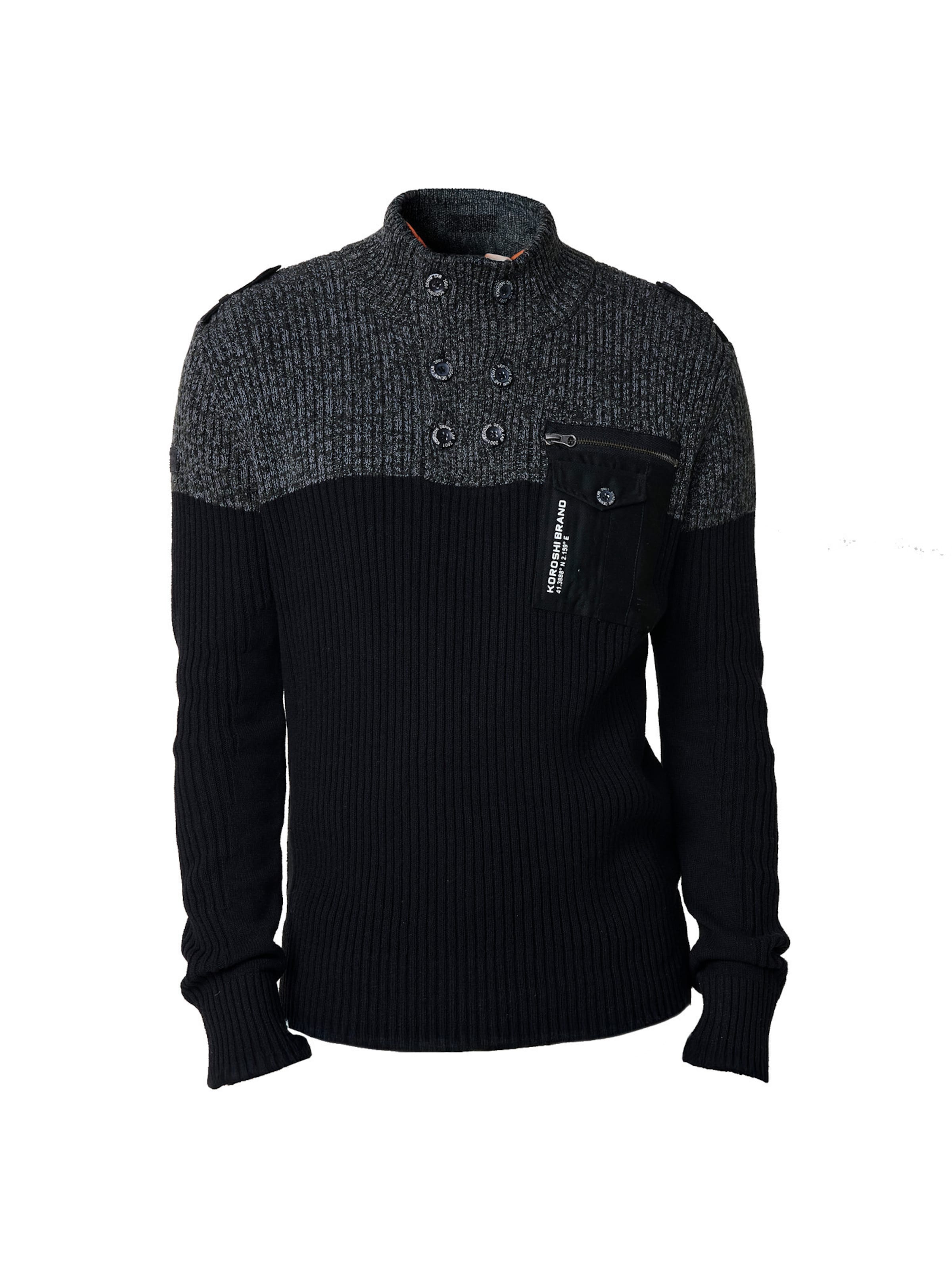 KOROSHI Pulóver - fekete: elől