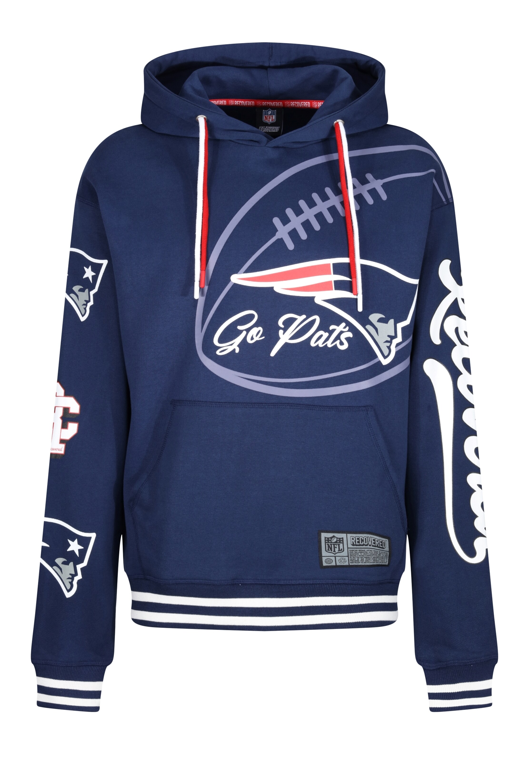 Recovered Sweatshirt 'NFL Patriots Go Pats' in Blue: front