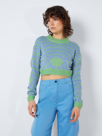 Pullover 'Cosmos' di Noisy may in verde: frontale