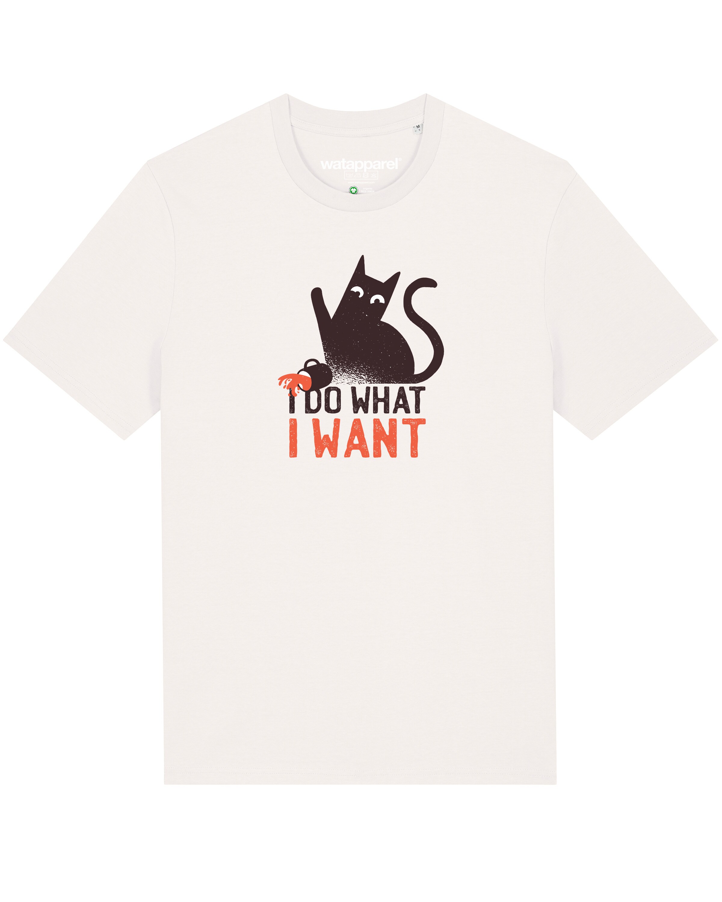 T-Shirt ' Cat ' Watapparel en blanc : devant