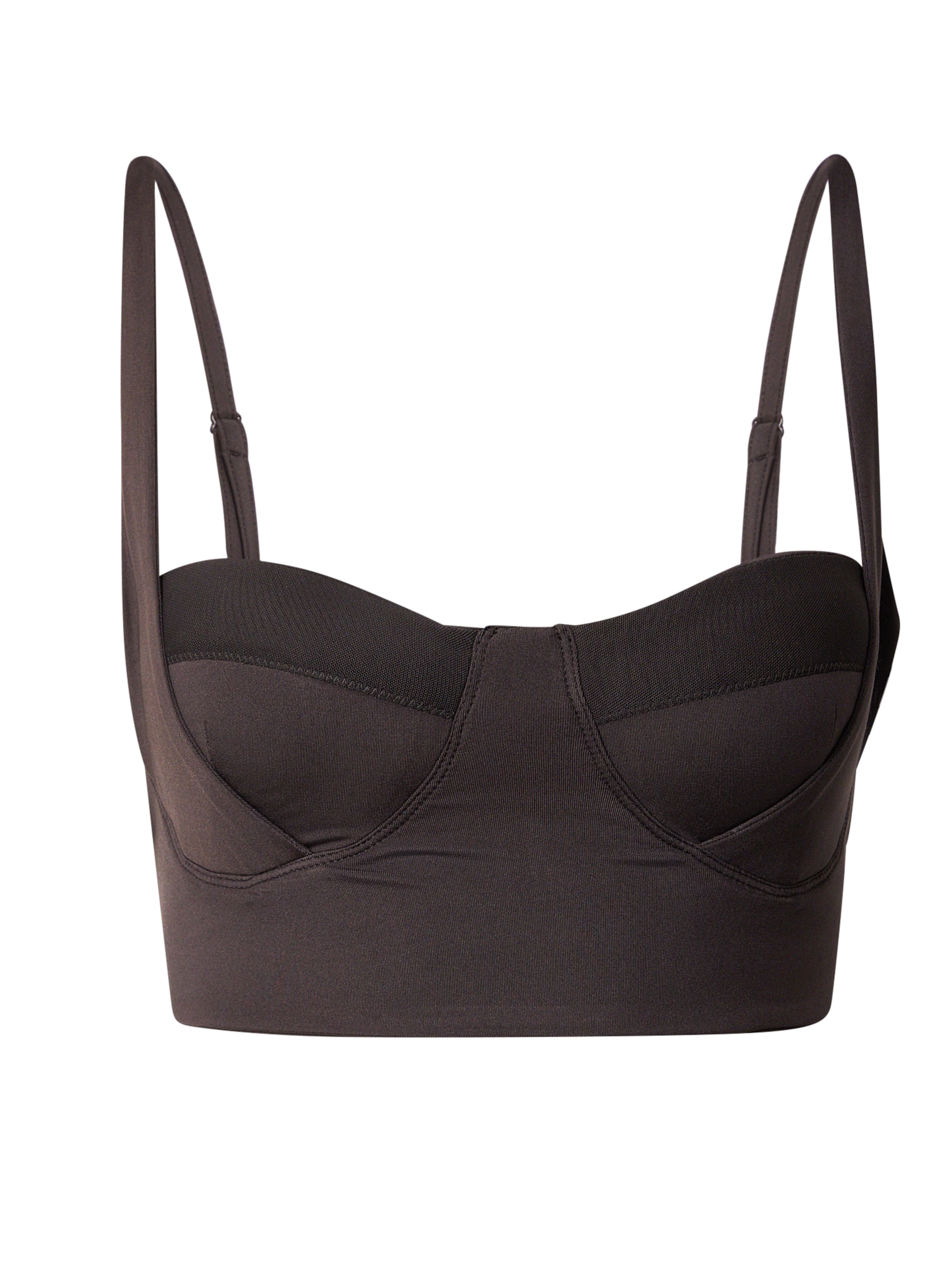 HRMN8 Õlapaelteta topp Spordirinnahoidja 'FORM', värv must: eest vaates