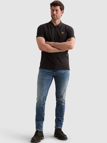 PME Legend Koszulka 'Polo shirt in piqué with zipper closure' w kolorze szary