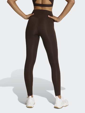 ADIDAS PERFORMANCE Skinny Workout Pants 'OPT ESS' in Brown