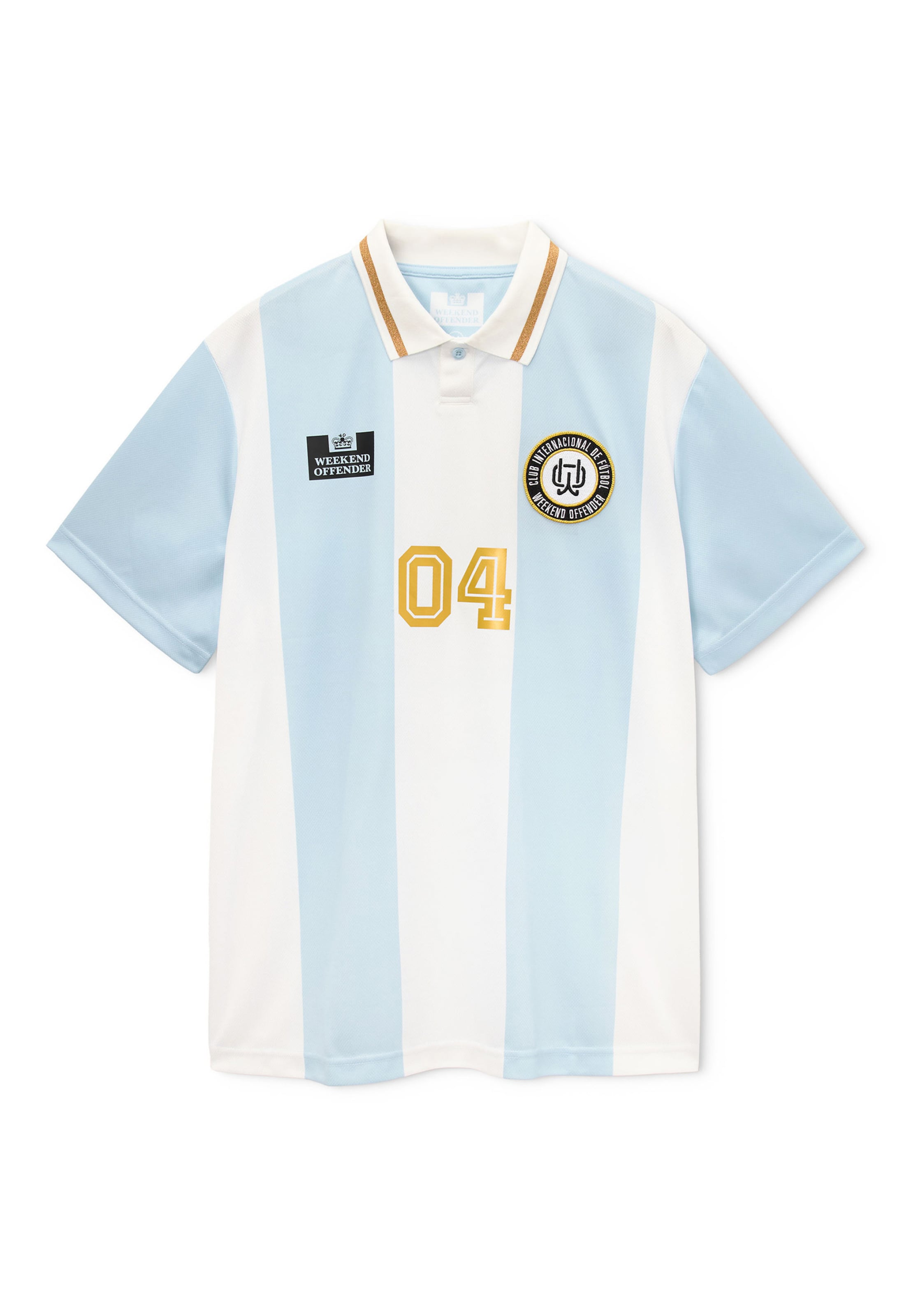 Weekend Offender Maillot 'Moulay' en bleu clair / or / noir / blanc, Vue avec produit