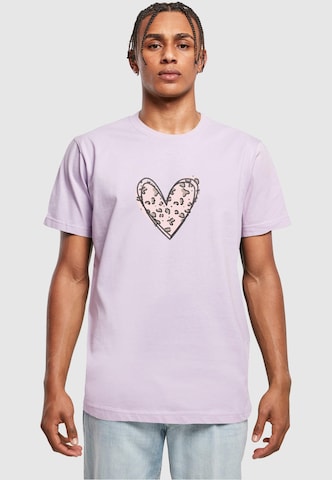 Merchcode Shirt 'Valentines Day - Leopard Heart' in Lila: voorkant